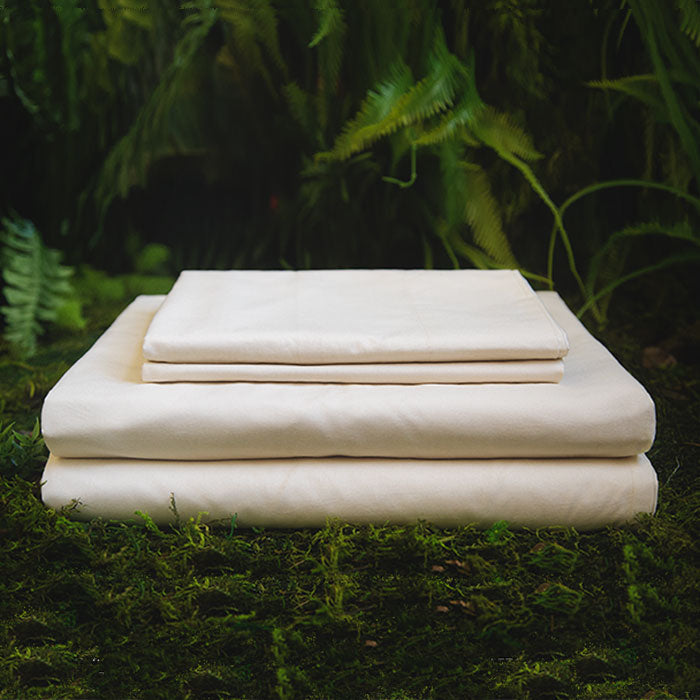 Folded bed sheets in nature