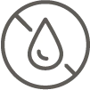 Crossed out dye droplet icon